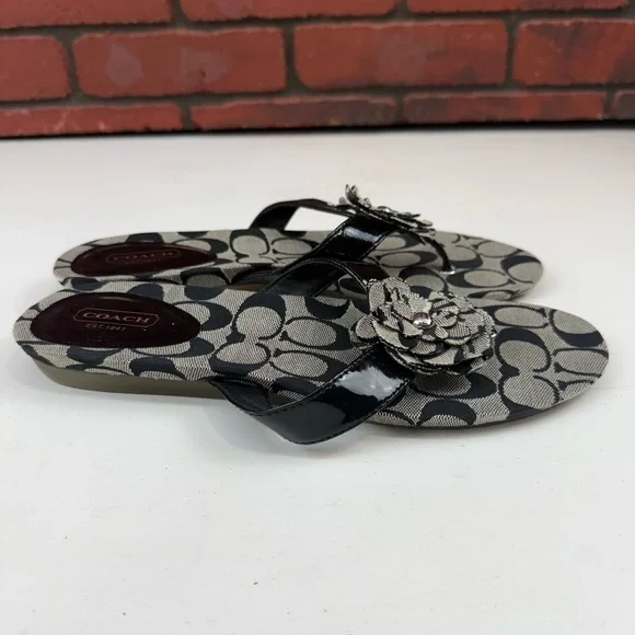 Coach Samira Flip Flop Women’s Sandals Black Gray Size 9B - Picture 3 of 6